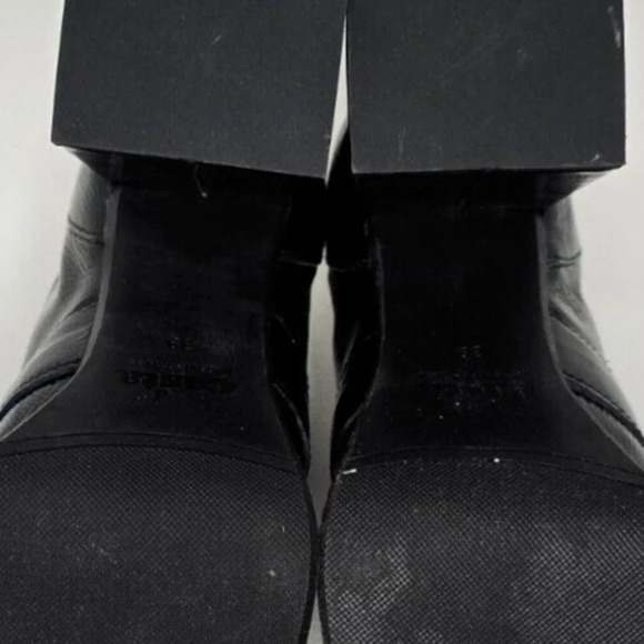 Casta Josh Patent Leather Black Heeled Loafer Gray Silver Buckle size EU 39 90s - Picture 8 of 10